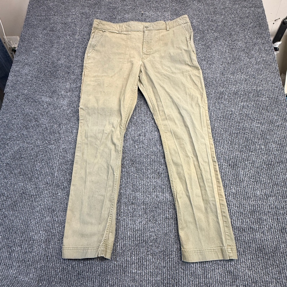Columbia Active Fit Utility Pants Mens 36x32 Khaki Tan Cotton Stretch AO4956